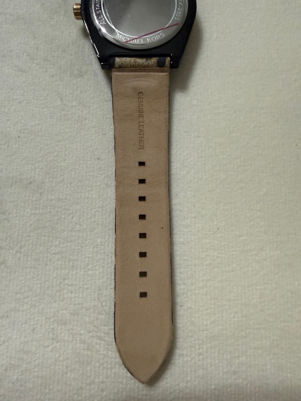 Michael Kors Black and Red Dial Watch with Leopard Strap - Picture 5 of 6